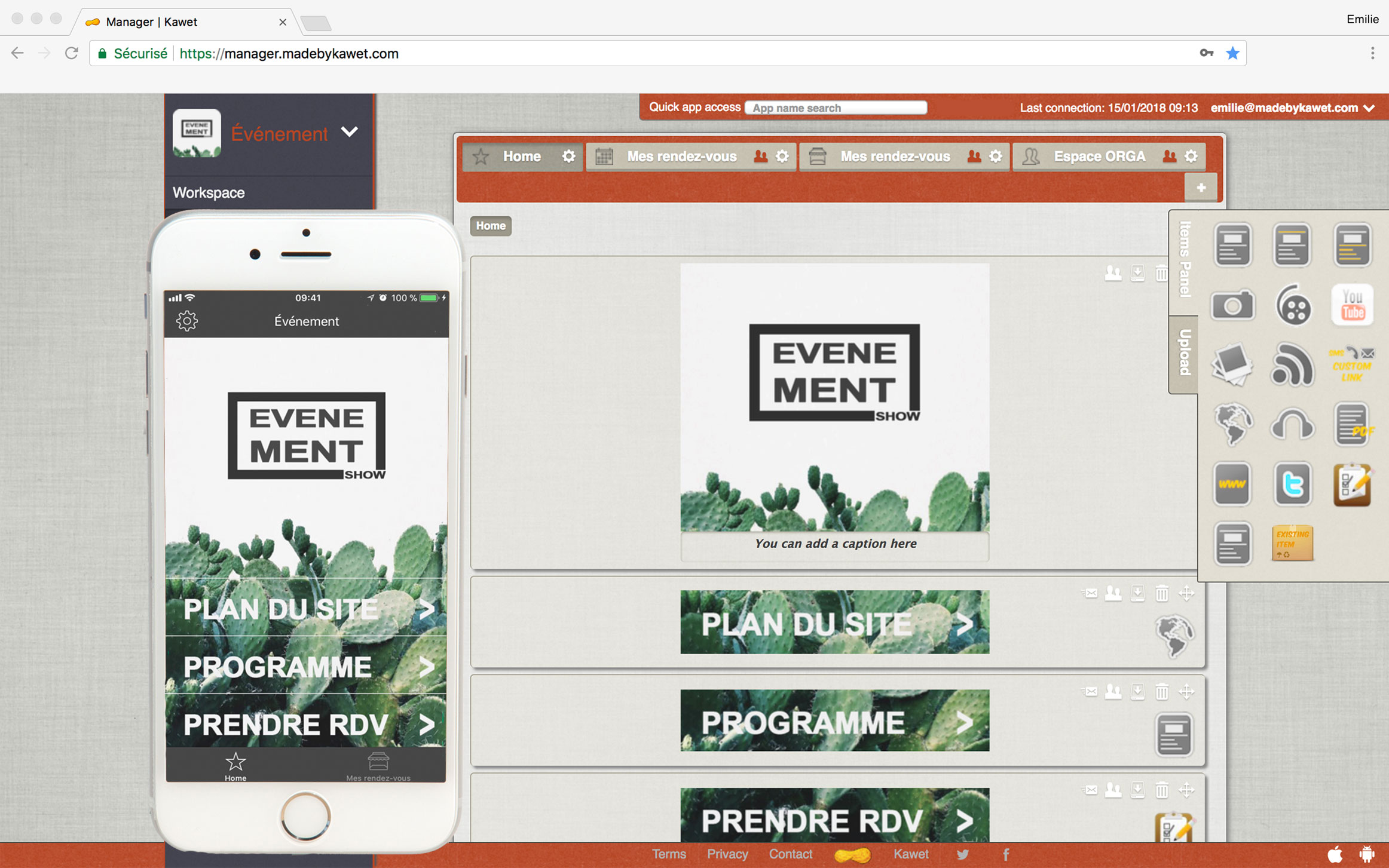 Comparaison entre ce que l'on voit et ce qui est dans le manager