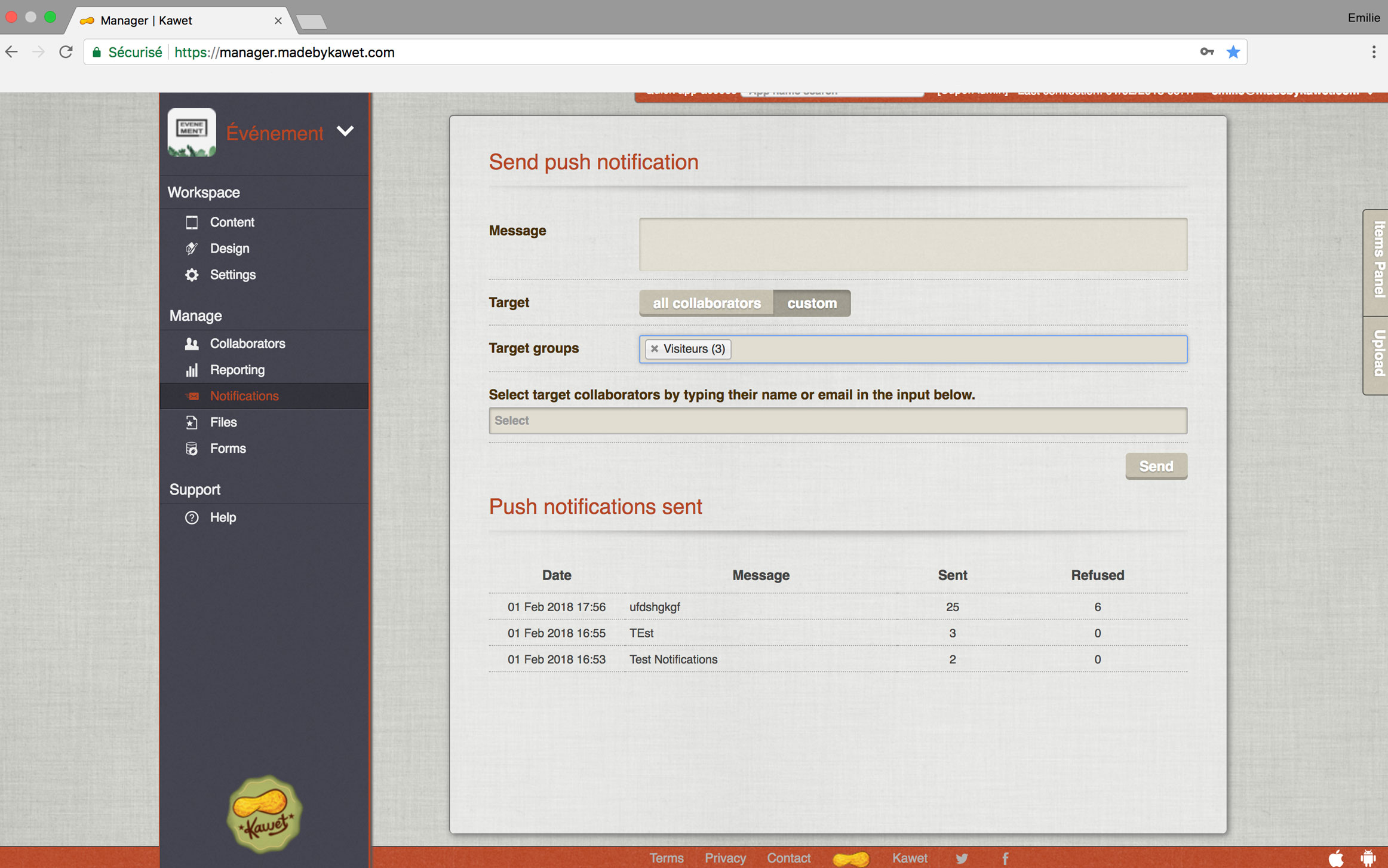 Envoyer des notifications